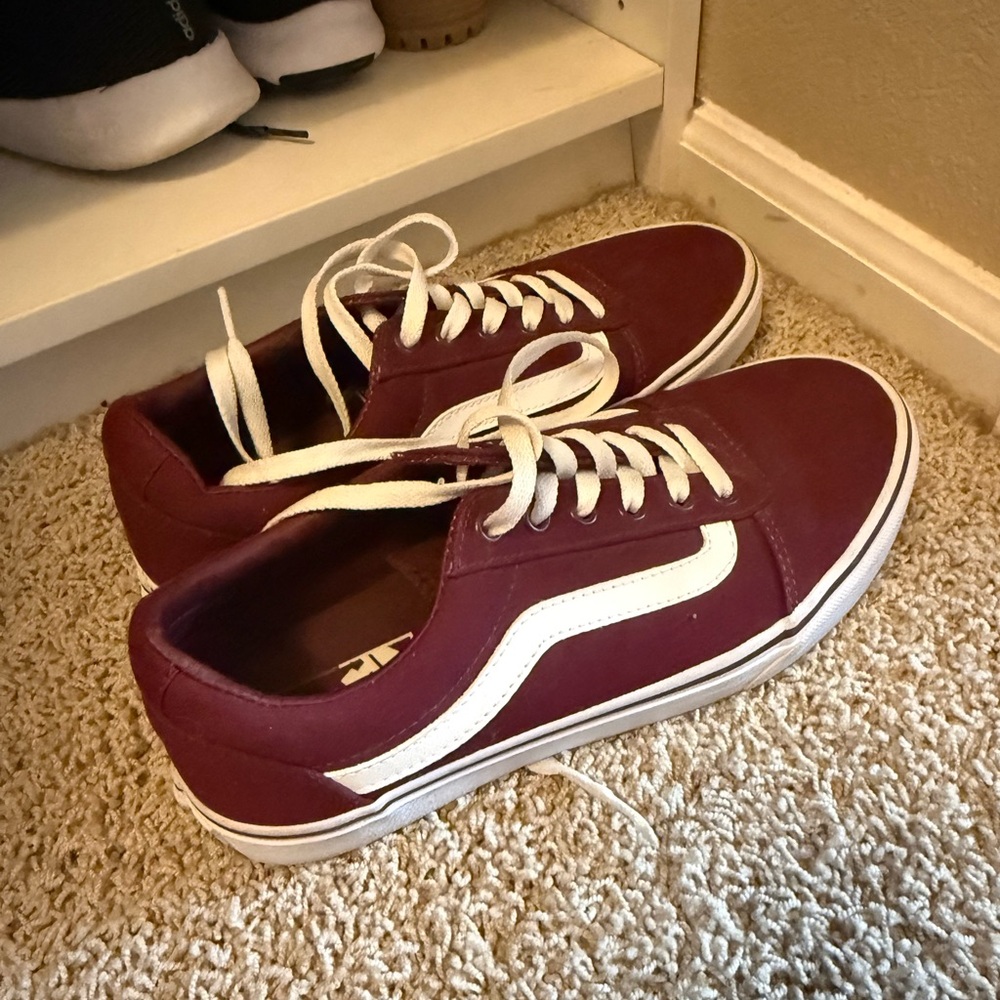 Vans Maroon Low Top Sneakers
